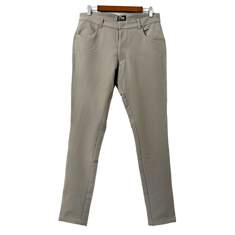 Zyia Active Men's Taupe‎ Office Minimalist Chino Athletic Pants Size M